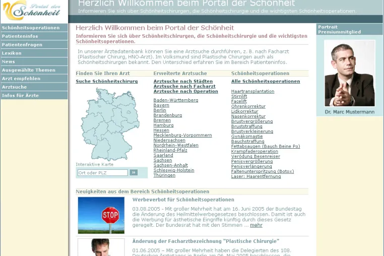 Bild: Portal der Schönheit startet - Umfangreiche Informationen zur Schönheitschirurgie