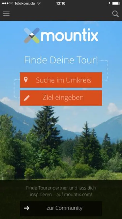 Per GPS oder Zieleingabe: Mit Mountix findet jeder seine Tour.