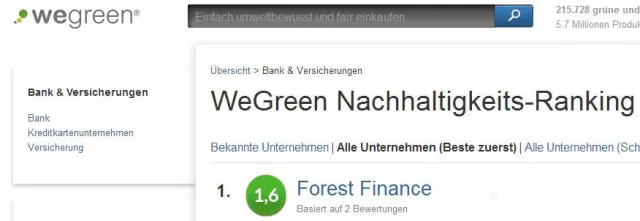 Bild: ForestFinance auch in 2013 nachhaltigstes Finanzunternehmen laut Nachhaltigkeits-Bewertungsportal WeGreen