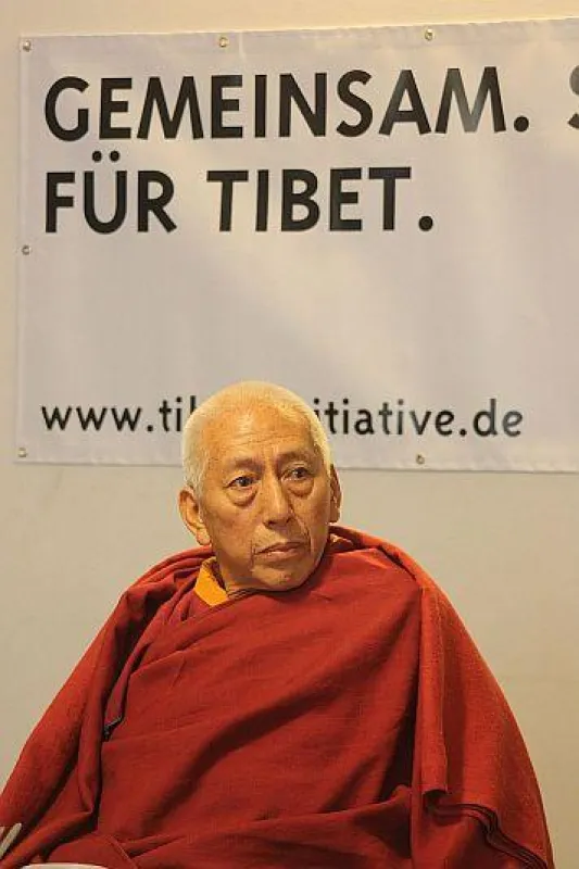 Der tibetische Premierminister Samdhong Rinpoche beim TID-Pressegespräch