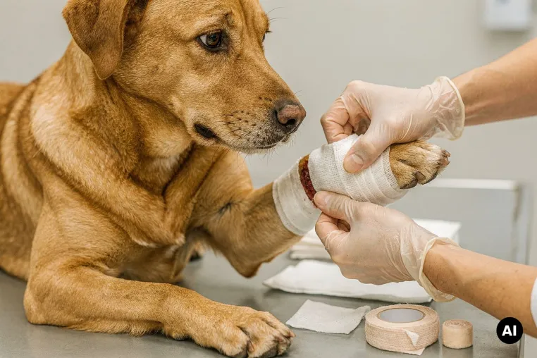 Bild: Perfekt geschützt: einem verletzten Hund den Verband richtig anlegen