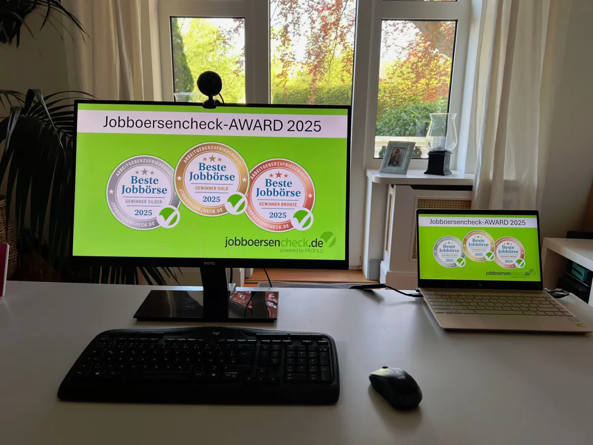 Jobboersencheck-AWARD 2025 - Die besten Jobbörsen wurden ausgezeichnet (© PROFILO Rating-Agentur GmbH)