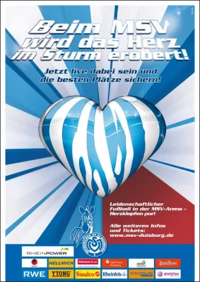 Bild: Innenhafen-Werbeagentur h2m gewinnt das Herz des MSV Duisburg im Sturm