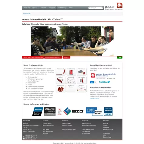 Bild: Neuer Webauftritt von pascom Netzwerktechnik