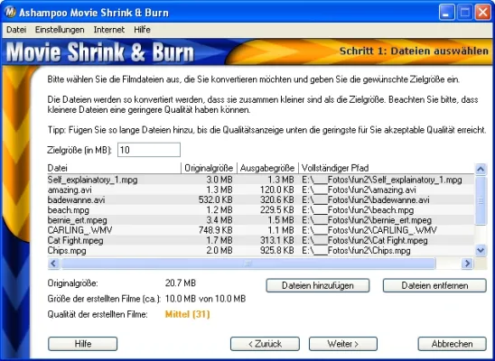 Bild: Ashampoo Movie Shrink & Burn 2: Videos auch für Einsteiger