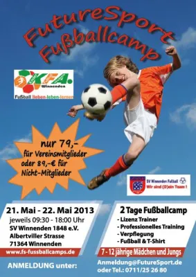 Bild: 2 Tage Fußballcamp 21.-22.05.2013 beim SV Winnenden für Jungs und Mädchen