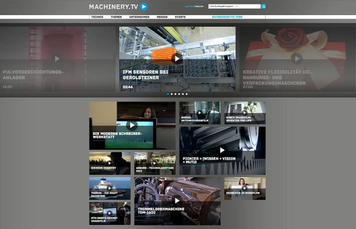 Machinery.TV - Neues Online Angebot des VDMA