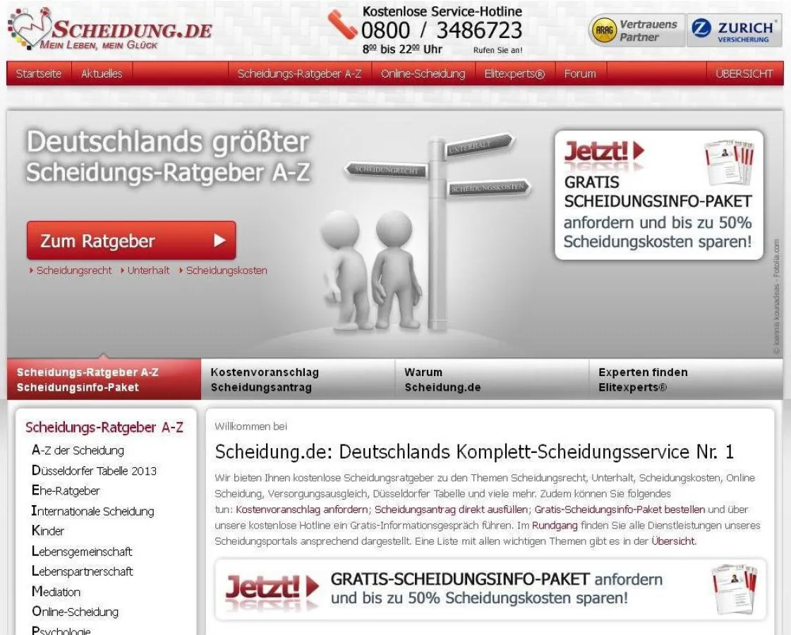 Noch vor Sylvester kann man im neuen Portal von Scheidung.de den Scheidungsantrag online stellen und