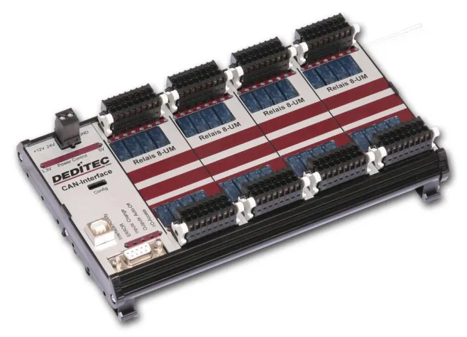 Bild: CAN-Interface mit 32 Umschalt-Relais (Bistabile-Relais) in 2.Generation
