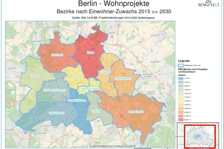 Bild: AENGEVELT-RESEARCH analysiert Wohnungsbau in Berlin bis 2030 geografisch.