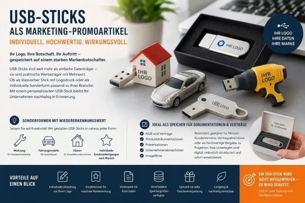 Bild: USB-Sticks bedrucken als effektive Werbelösung für moderne Marketingkampagnen