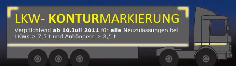 Bild: Verpflichtende Konturmarkierung für alle Lkws und Anhänger