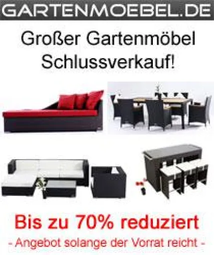 Schnell zugreifen: Sale bei Gartenmoebel.de Bild: Schnell zugreifen: Sale bei Gartenmoebel.de