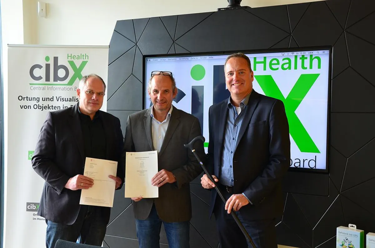 v.l.n.r.: Andreas Schulte (Telekom), Ralf Drüge (cibX) und Andreas Bröker (Telekom)