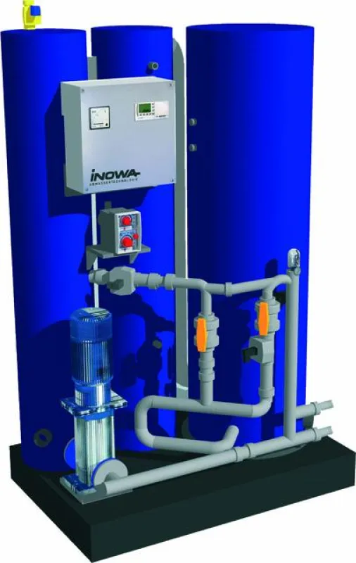 Die kompakten Maße des Waschwasser-Aufbereitungssystems INOWA WT 3 K eignet sich für Portalwaschanlagen und kleine Technikräume