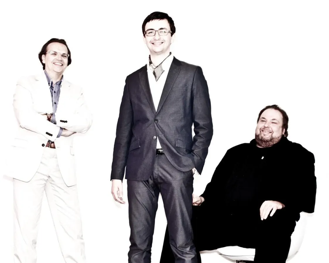 Die Inhaber von Stijlroyal Design & Strategie in Wiesbaden; v.l.n.r.: Bernd Ringsdorf, Kacper Potega, Jörg Haas