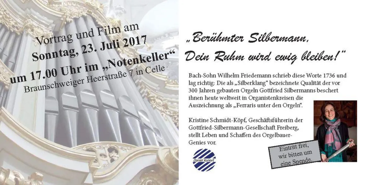 Flyer - Vortrag zu G. Silbermann in Celle