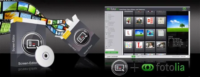 Screen-Editor Webportal featuring Fotolia (Digital Signage Software) Bild: Screen-Editor Webportal featuring Fotolia (Digital Signage Software)