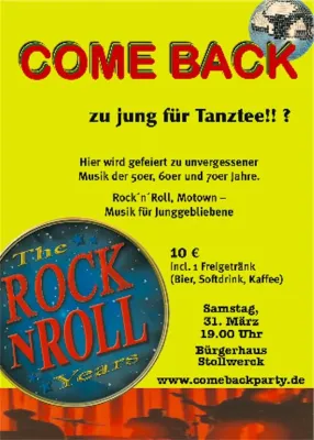 Come Back – Die Party für die Jugend der 50er-, 60er- und 70er Jahre Bild: Come Back – Die Party für die Jugend der 50er-, 60er- und 70er Jahre
