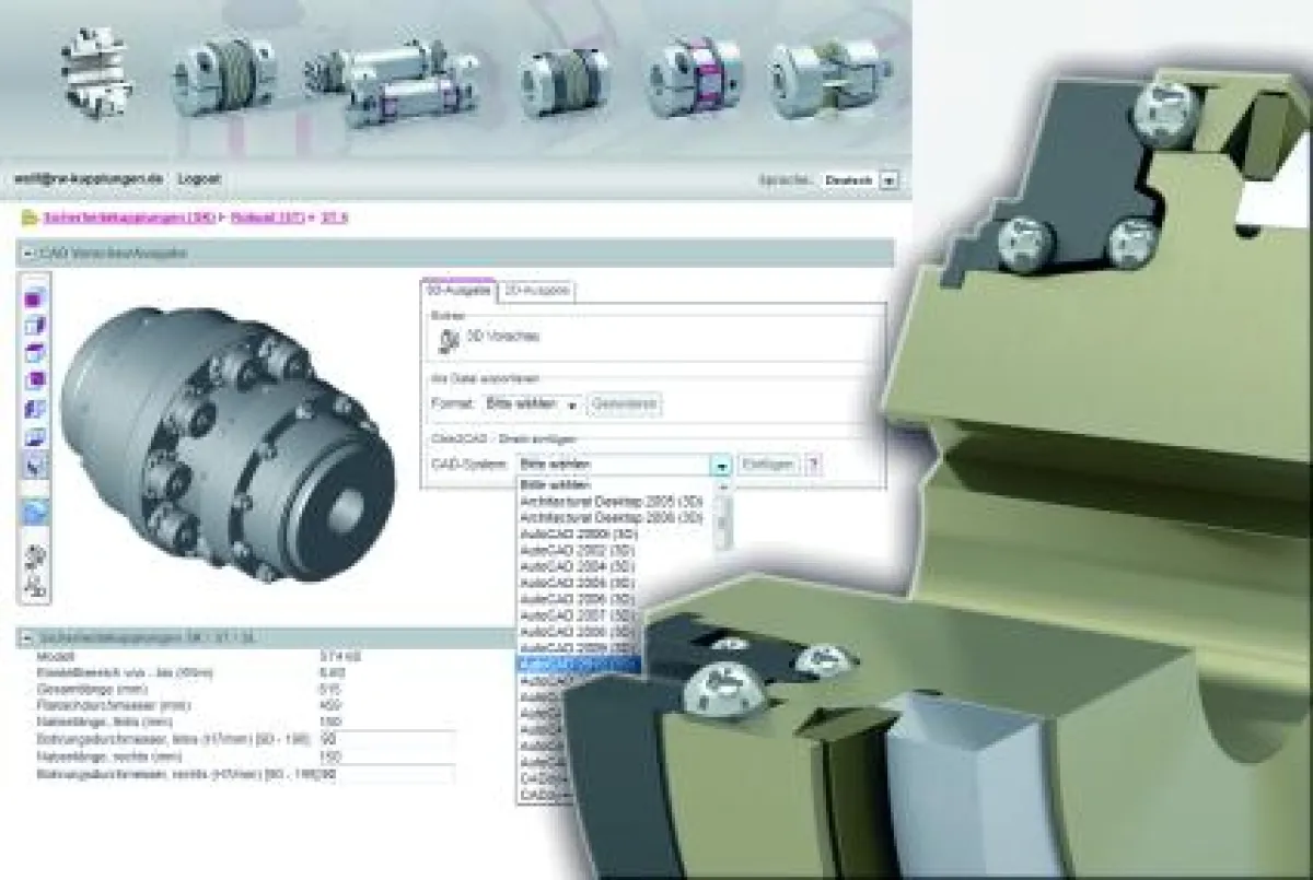 R+W CAD Kupplungskonfigurator