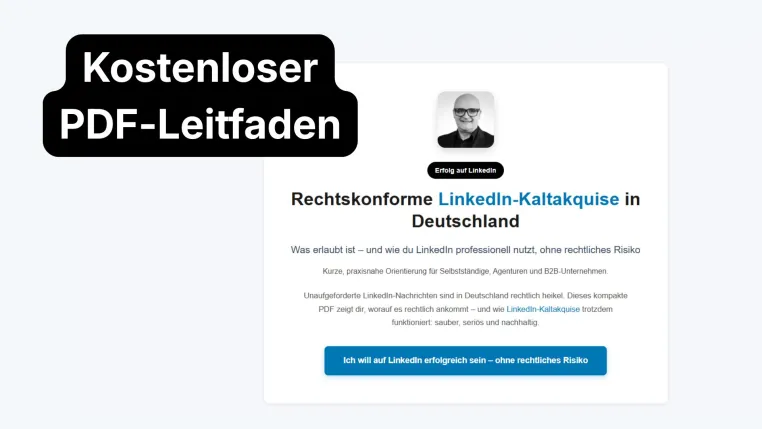 Bild: Kostenloser PDF-Leitfaden: BAYBARS CONSULTING ordnet rechtskonforme LinkedIn-Kaltakquise in Deutschland ein