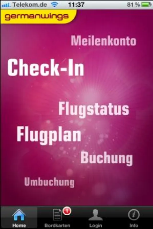 Germanwings App: Home