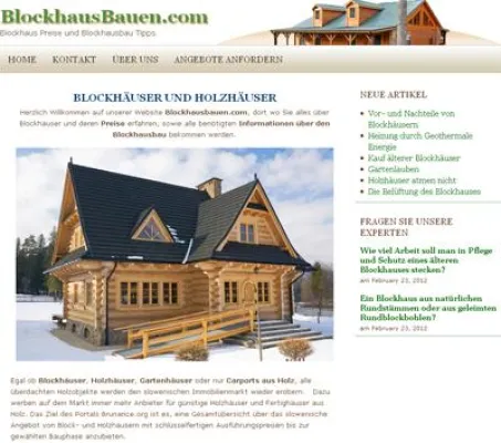 Slowenische Gründer starten mit dem Portal blochkausbauen.com Bild: Slowenische Gründer starten mit dem Portal blochkausbauen.com