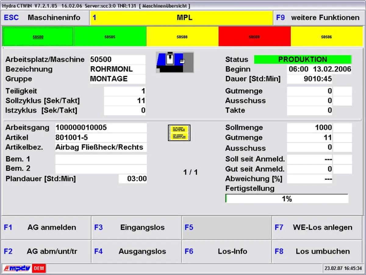 Mithilfe individueller Benutzerfelder können bei der Los-Information materialbezogene Informationen hinterlegt werden.