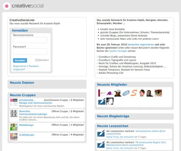 Bild: Das neue soziale Netzwerk – CreativeSocial.net verbindet die Kreativbranche.
