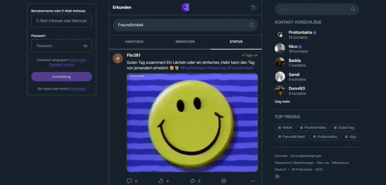 Bild: Prokontakte.com: Die Alternative für eine sichere und werbefreie Kommunikation