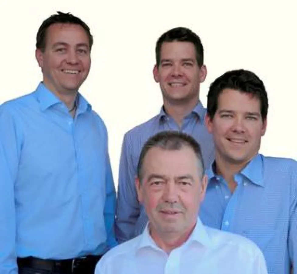Geschäftsführer Walter Göbel mit seinen Söhnen Norbert, Peter und Martin (v.l.n.r.)