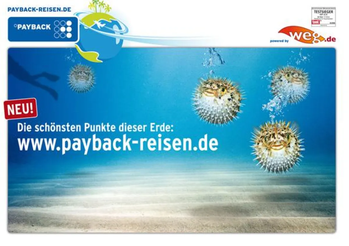 Motiv der Werbekampagne zur PAYBACK Reiseplattform