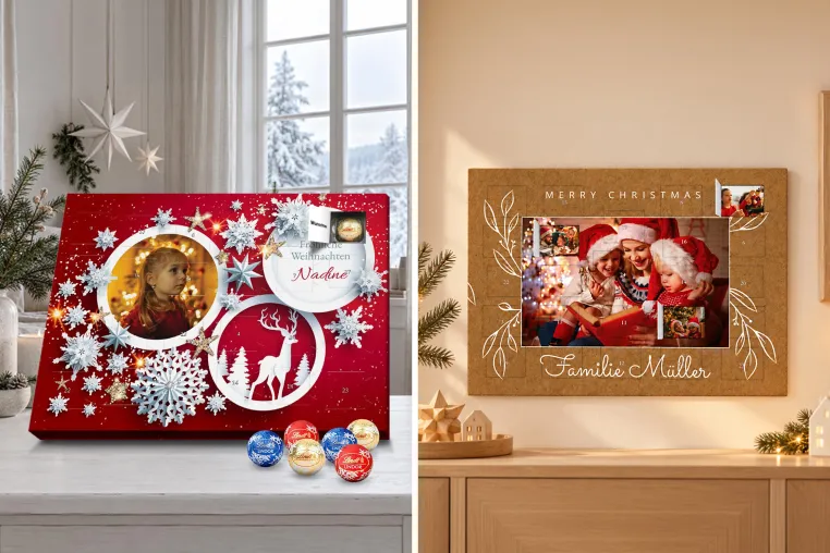 Bild: Foto-Adventskalender selbst gestalten: Persönliche Motive, vielfältige Füllungen