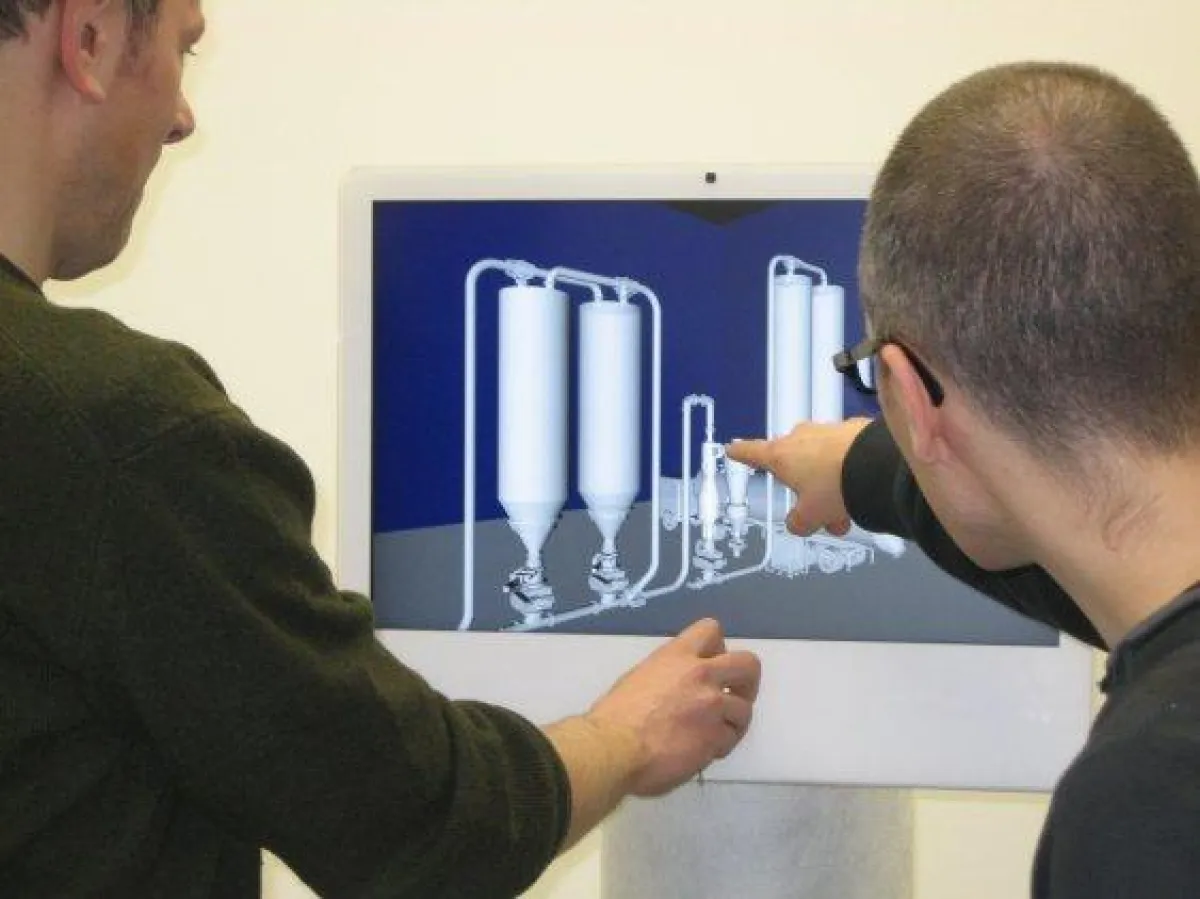 Die MovableScreen bietet einen intuitiven, interaktiven Zugang zu virtuellen Modellen