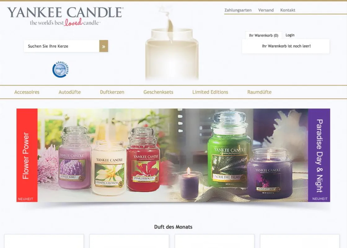 Neu eröffneter Online-Shop Kerzenduft!