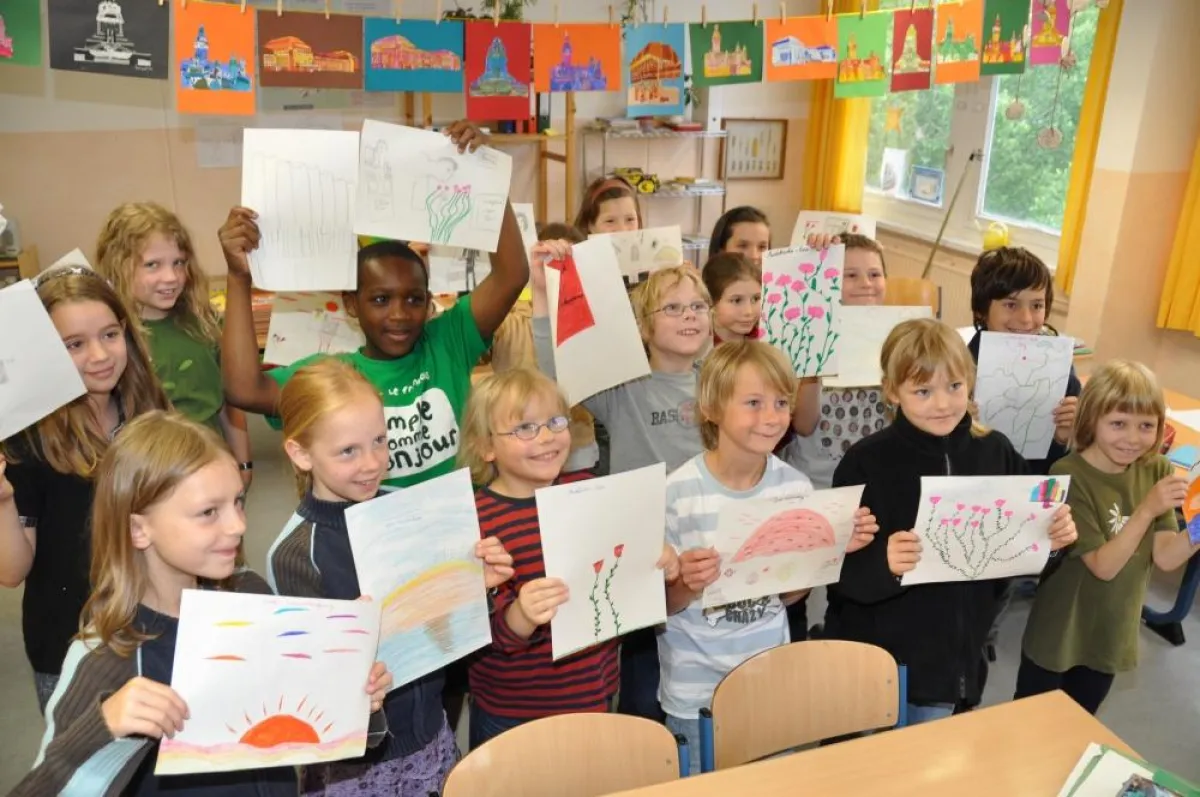 Wie sieht Musik aus? Kinder der Klasse 3c der Leipziger Pablo Neruda Schule in der Notenspur-Projektwoche