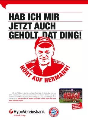 Bild: BBH lässt den „Tiger“ für das FC Bayern Banking der HypoVereinsbank brüllen