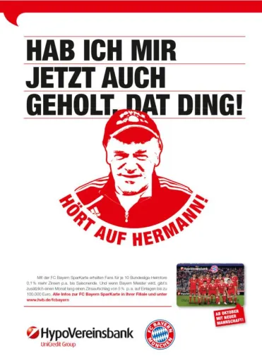 Bild: BBH lässt den „Tiger“ für das FC Bayern Banking der HypoVereinsbank brüllen