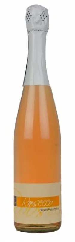 Der prickelnde Roosecco Pink Peach trocken und alkoholfrei.