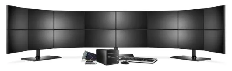 Bild: Speziell zum Arbeiten mit mehreren Bildschirmen - Shuttle stellt Mini-PC mit Matrox-Grafikkarten vor