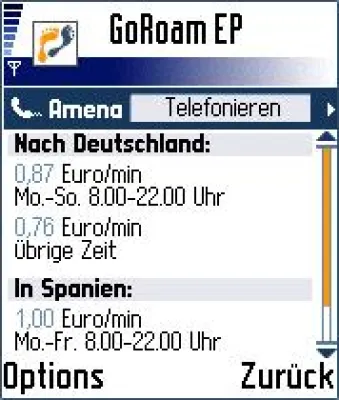 Bild: Preisvergleich für Auslandstarife