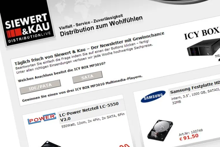 Bild: Siewert & Kau startet mit „Check’n’Win“ ein innovatives Newsletterkonzept