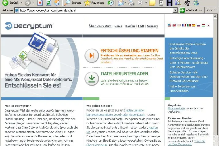 Bild: Internet Dienst knackt Kennwortschutz von Word & Excel in nur drei Minuten