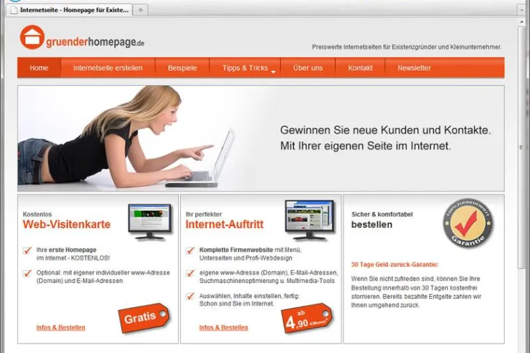 Internet für Existenzgründer und Kleinunternehmer: Eigene Homepage selber erstellen Bild: Internet für Existenzgründer und Kleinunternehmer: Eigene Homepage selber erstellen