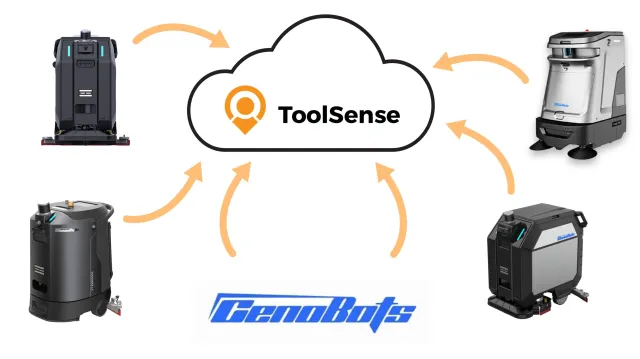 Bild:  CenoBots Reinigungsroboter in ToolSense Plattform integriert