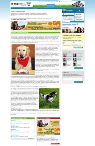 Bild: Biofutter Hersteller defu wirbt auf dogSpot über VIP-Channel