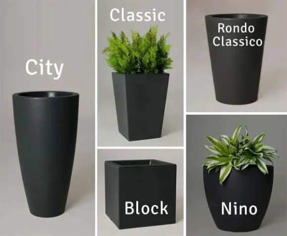 Bild: Neue Pflanzkübel-Serie aus robustem Kunststoff: Schick in Anthrazit