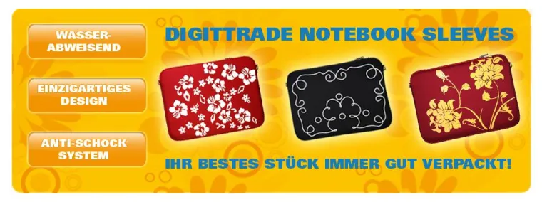 Bild: Style und Schutz bei Wasser und Schmutz - Notebook Sleeves von DIGITTRADE