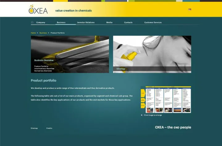 Bild: Oxea gestaltet Internetauftritt neu