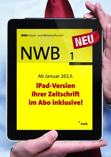 NWB Zeitschriften: iPad-Version gratis für Abonnenten Bild: NWB Zeitschriften: iPad-Version gratis für Abonnenten